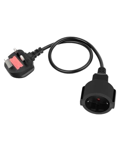 Image of RIIEYOCA 16AWG UK Plug Adapter, 2 Pin to 3 Pin Type G Plug Power Cable, 13A 250V Travel Power Cable Socket Converter for Power Tools & Appliances （0.6M）