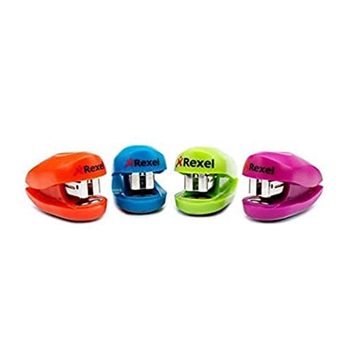 Image of Rexel Buddy Mini Stapler, 10 Sheet Capacity, Fits in a Handbag, Includes Staples, Assorted Colours, 2100150, 1 Unit