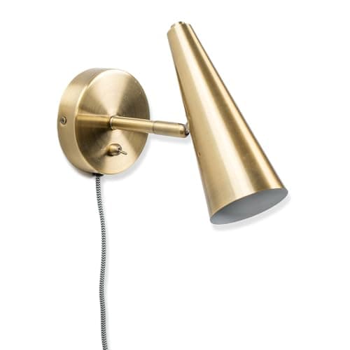 Image of ValueLights | Brushed Antique Brass Cone Wall Lights | Wall Lamps & Sconces, Home Décor & Improvement Essential | Includes Bulb