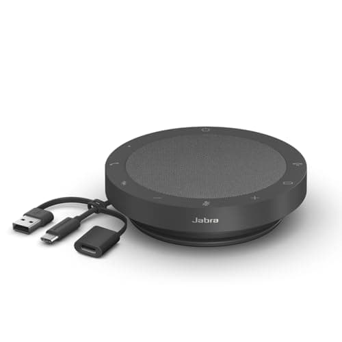 Image of Jabra Speak2 55 Wireless Bluetooth Speakerphone with 4 Noise-cancelling Mics, Full-range 50mm Speaker, Wideband Audio, Compact and portable - Certified for Zoom and Google Meet - Dark Grey