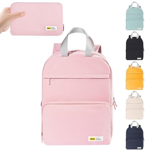 Image of Fjquamitix Foldable School Backpack Lightweight Rucksack Packable Bookbag Travel Backpack Water Resistant Durable Daypack for Girls Women Outdoor Travelling Walking Shopping (Pink)
