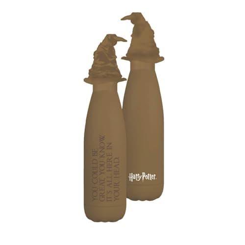Image of Half Moon Bay | Harry Potter | Sorting Hat | Metal Water Bottle with Sorting Hat 3D Moulded Lid | Official Merchandise | Double-Walled - 500ml | Back to School
