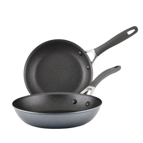 Image of Circulon Scratch Defense 21cm & 25cm Non Stick Frying Pan Set for Pancake Day – Induction Hob Pancake Pan with Extreme Non Stick, Dishwasher & Oven Safe, Perfect for Crepes, Graphite Pewter