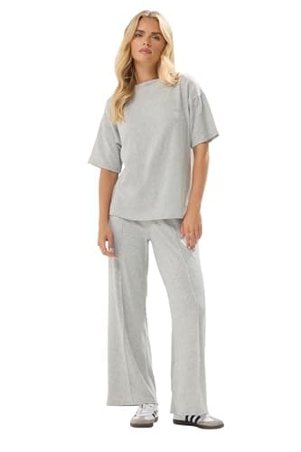 Image of PixieGirl Petite Grey Marl Soft Touch Short Sleeve Top Petite