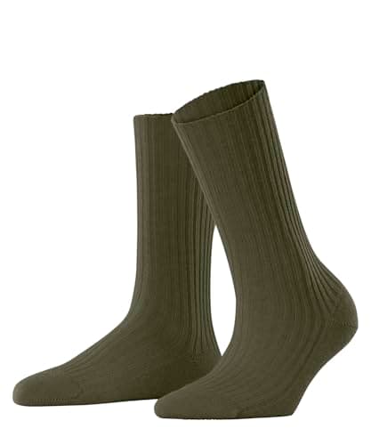Image of FALKE Women's Cosy Wool Boot W So Viscose Cashmere Plain 1 Pair Socks, Green Artichoke 7436, 2.5-5