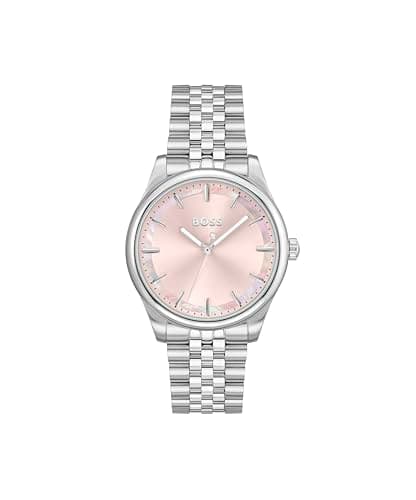 Image of BOSS Three Hand Quartz Movement Watch for Women Graceful Collection with Silver Stainless Steel Bracelet - 1502776