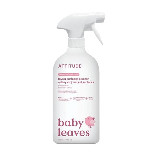 Image of ATTITUDE Toy and Surface Cleaner, EWG Verified Multi-Surface Products, Vegan, Naturally Derived Multipurpose Cleaning Spray, Unscented, 800 mL