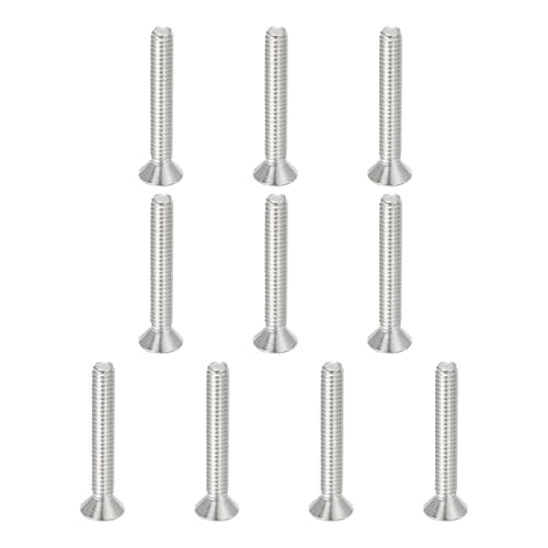 Image of PATIKIL 1/4-20 x 1-3/4" Flat Head Socket Cap Screws, 10 Pack Flat Countersunk Bolts Hex Socket Drive Machine Screws 304 Stainless Steel 18-8 Full Thread Grade 6.8