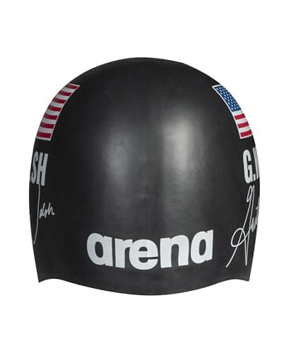 Image of Arena Signature Collection Gretchen Walsh Autograph Unisex Adult Molded Silicone Swim Cap for Training and Racing, One Size Fits Most, Black