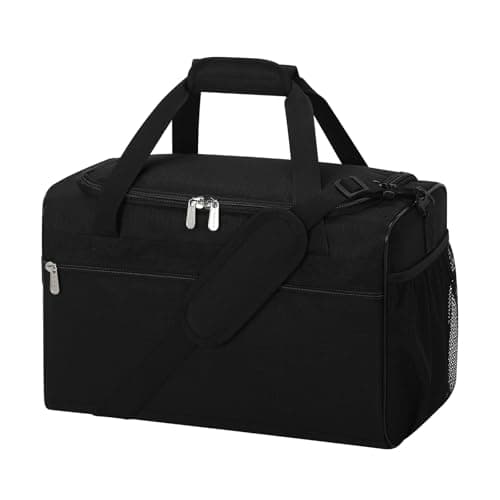 Image of ZZY 20L Small Gym Bag Holdall - 40x30x20 Ryanair Cabin Bag, Underseat Carry On Travel Duffle, Sports Duffel Bag for Fitness, Travel, Workout (Black)