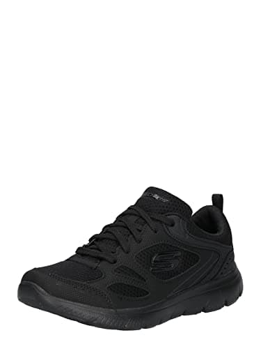 Image of Skechers Women's Summits Suited Trainers, Black Leather/Mesh/Duraleather Trim, 6 UK