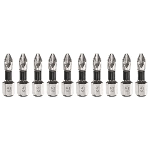 Image of sourcing map 10pcs Impact Phillips Screwdriver Bit PH2 (#2) Anti Slip Tip 1/4" Hex Shank 1" (25mm) Long Magnetic Cross Screw Driver Industrial Power Drill Bits