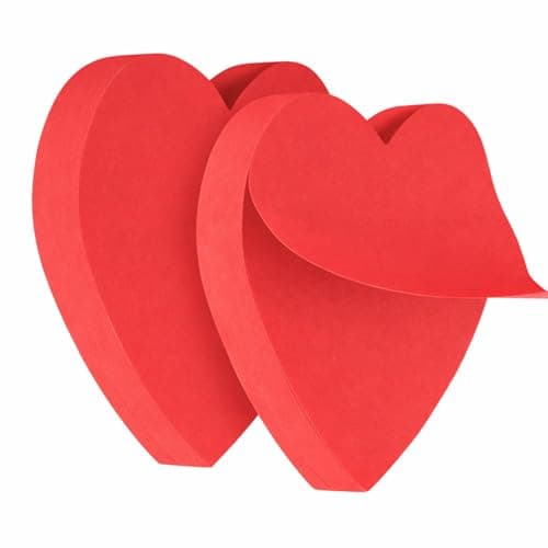 Image of 2 Pack Heart Sticky Notes 7 * 7cm Heart Shape Sticky Notes Red Paper Stickys Note Hearte Shaped Self-Stick Blank Book Tabs Paper Markers Stickys Note Pad Ndex Sticker for Office Home Notebook