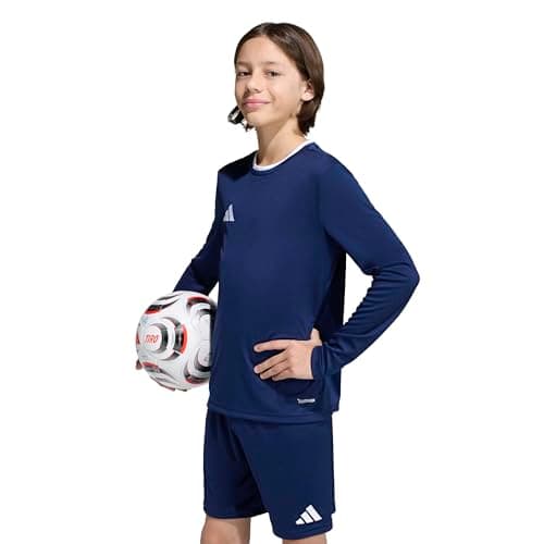 Image of adidas Unisex Kids Entrada26 Long Sleeve Jersey Kids, Team Navy Blue 2/White, 11-12 Years