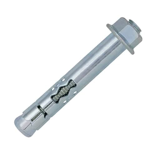 Image of 16 mm X 147 mm Sleeve Anchor with Hex Nut, Expansion Screw with Hexagonal Nut and Threaded Stud, Expanding Metal Wall Plug, Preassembled Wedge Anchors for Concrete Masonry, Brick Wall (Pack of 2)