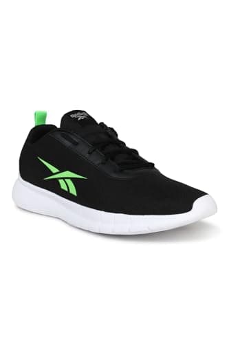 Image of Reebok Men's Running Shoes Stride Runner Lightweight Training Shoes for Gym Running Fitness, Black Solar Lime R, 10