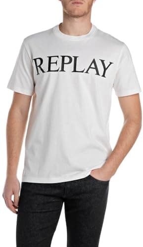 Image of Replay Men's M3099 T-Shirt, 011 Natural White, S