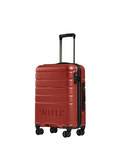 Image of ANTLER - Logo Hard Shell Cabin Suitcase, 55x40x20cm 38L, Lightweight & Small, 4 Spinner Wheels - Adjustable Handle, Carry On, TSA Lock - Red Orange