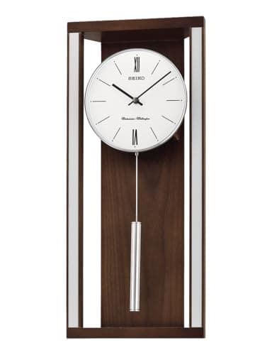 Image of Seiko QXH068B Dual Chimes Wooden Wall Clock with Pendulum
