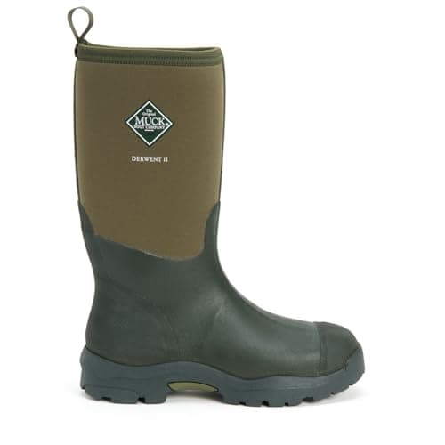 Image of Muck Boots Unisex Derwent II Pull On Waterproof Wellington Boot, Dark Green, 9
