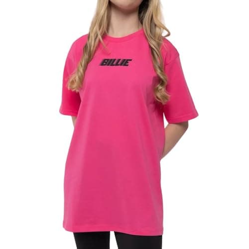 Image of Billie Eilish Kids T Shirt Racer Logo & Blohsh Official Pink (Ages 3-14 yrs) S