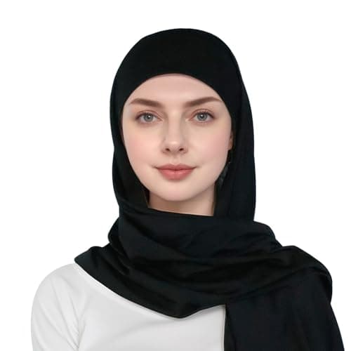 Image of Pre-sewn Instant Slip-on Modal Jersey Hijab Head Scarf Wrap for Muslim Women Luxury Bridal Jilbab Inclusive Modest Fashion Heritage-Meets-Modernity Contemporary Minimalist
