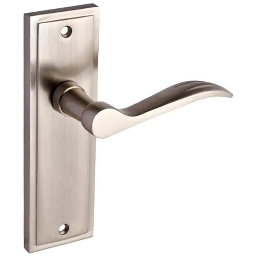 Image of Designer Levers - Berkeley Modern Design Lever Door Handle - 1 Pair - Satin Nickel - Latch Door Handle - Interior Use