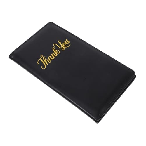 Image of WEKADRIN Elegant and Lightweight Pu Bill Presenter Check Holder for Restaurant and Cafe Use, Server Accessory for Holding Order Menus, Waitress Accessories in Black