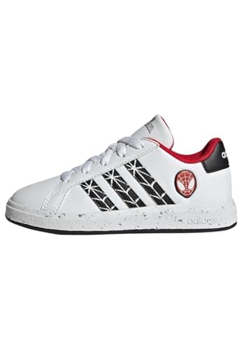 Image of adidas Unisex Kids Marvel Spider-Man Grand Court Shoes Kids, FTWR White Core Black Better Scarlet, 4 UK