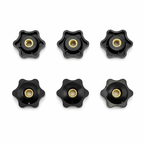 Image of 6Pcs M6 Wing Nuts – Plastic Star Hand Knobs for Machines, Furniture, Fitness Equipment and Tools – Threaded Clamping Nuts with Knurled Grip for Easy Adjustment and Secure Hold