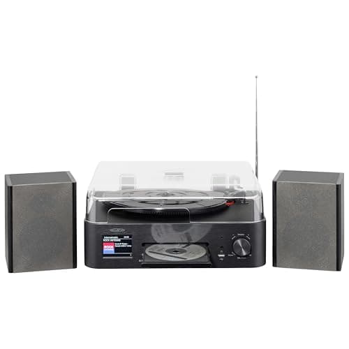 Image of Reflexion Turntable with speaker and wifi, retro hi-fi system with DAB+, internet radio, bluetooth, CD, USB MP3 recording, colour display, alarm clock and sleep timer, complete system incl