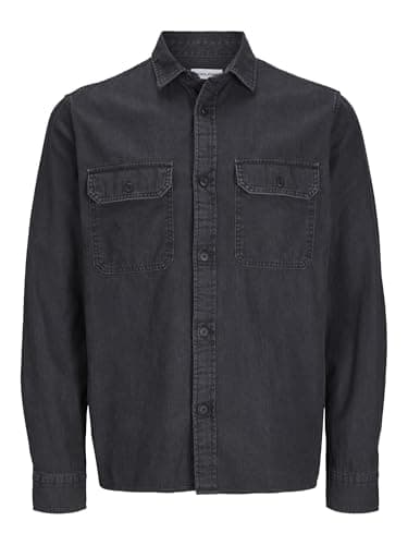 Image of JJETRAVIS LS NOOS Shirt, Black Denim, L