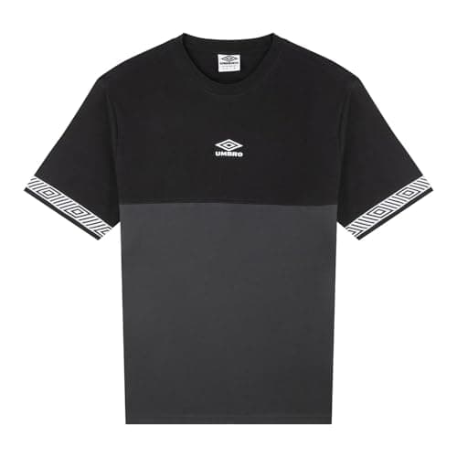 Image of Umbro Mens SS Cl Crew T-Shirt Woodland Grey/Black M