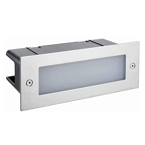Image of National Lighting Brick Lights Outdoor - Marine Grade Stainless Steel Finish - LED Plain Brick Light Recessed - Outdoor Garden Pathway - IP44 Rated - Integrated Lamp Cool White 4000K 200 Lumens