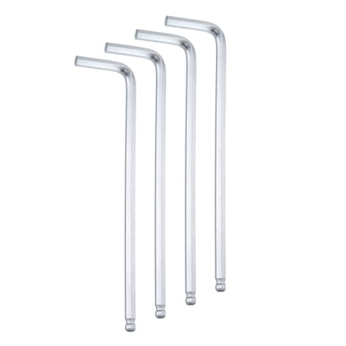 Image of sourcing map 4pcs Ball End Hex Key Wrench 4mm Metric Chrome-Vanadium Steel L-Shape Hexagon Wrenches Repairing Tool for Home Bike Motorcycle Repair, Silver