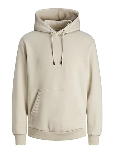 Image of JACK & JONES Mens Jjebradley Noos Hooded Sweatshirt, Moonbeam, L UK