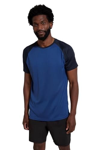 Image of Mountain Warehouse Endurance Mens T-Shirt – Breathable Tee, UPF50 Protection, Lightweight Shirt, Comfortable & Quick Drying Top - Spring Summer, Travelling Cobalt M