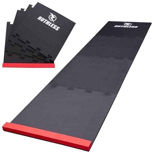 Image of Ruthless | Puzzle Foam Dart Mat for Beginners and Professionals | Black & Red | 60 x 237cm.