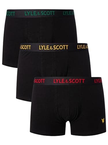 Image of Lyle & Scott Mens Barclay 3 Pack Boxer Shorts Black Multi L