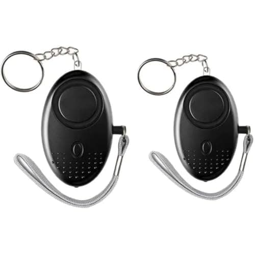 Image of Personal Security Alarms, 150DB Reusable Police Approved LOUD Security Alarms Siren Keychain with LED Light, Elderly Mini Loud Personal Staff Panic Rape Attack Safety Alarm (Black)