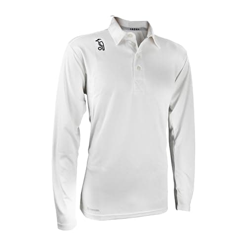 Image of Kookaburra Hat Mens Pro Player Long Sleeve - Size Lrg Cricket Shirt, White, L EU