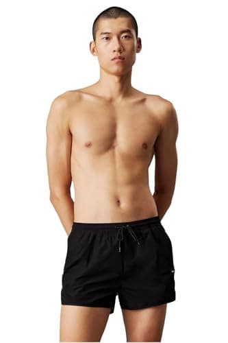 Image of Calvin Klein Men Short Runner Boardshorts, Black (Pvh Black), S