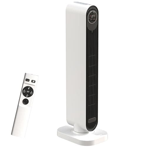 Image of HOMCOM 33" Ceramic Space Heater, 2000W Fan Electric Heater with 3 Modes, 15H Timer, Adjustable Thermostat, Oscillation, Remote Control, Tip-Over and Overheat Protection, Low Energy for Bedroom, White