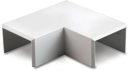 Image of 16mm x 40mm PVC White Electrical Cable Cover Mini Trunking Conduit Wire Tidy Self Adhesive + Bends (1 x 16mm x 40mm Flat Bend Only)