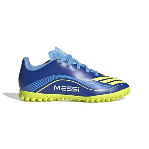 Image of adidas Kids F50 Club Juniors Astro Turf Football Boots Blue/Yellow 3 UK Child