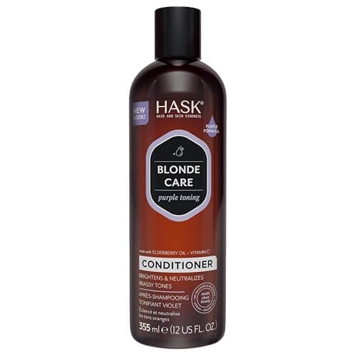 Image of HASK Blonde Care Purple Toning Conditioner, for all shades of blonde, colour safe - 1 355 mL Bottle