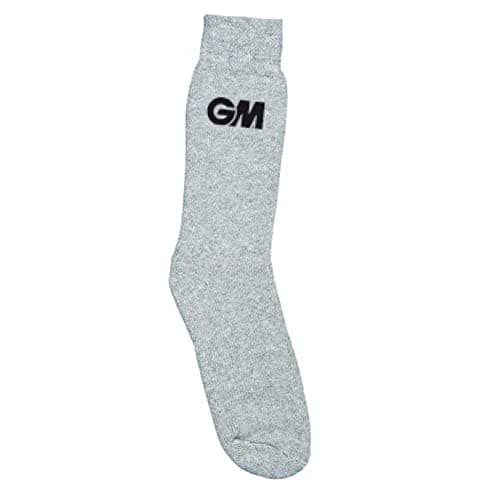 Image of Gunn & Moore GM | Cricket Socks | Premier Sports Fabric Mix | Grey with GM Logo | One Size Adult 6-13 | One Pair
