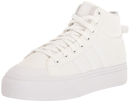 Image of adidas Women's Bravada 2.0 Mid Platform Skate Shoe, White/White/Chalk White, 7 UK