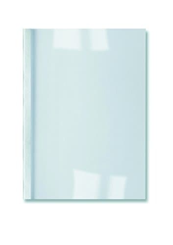 Image of GBC LeatherGrain Thermal Binding Covers A4 PVC 6 mm Spine Size White 50 Sheet Capacity - Pack of 100