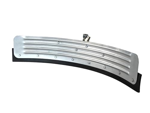Image of Faithfull Heavy-Duty Yard Squeegee 30in (762mm) – Curved Head, CRC Steel, Rubber Blade – Cleaning & Clearing Hand Tool for Agricultural, Industrial & Outdoor Environments